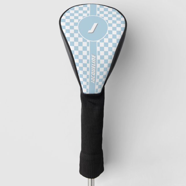 Blue Checkered Pattern Golf Head Cover (Front)