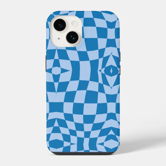 Blue Checkered Pattern  Iphone Case (Back)