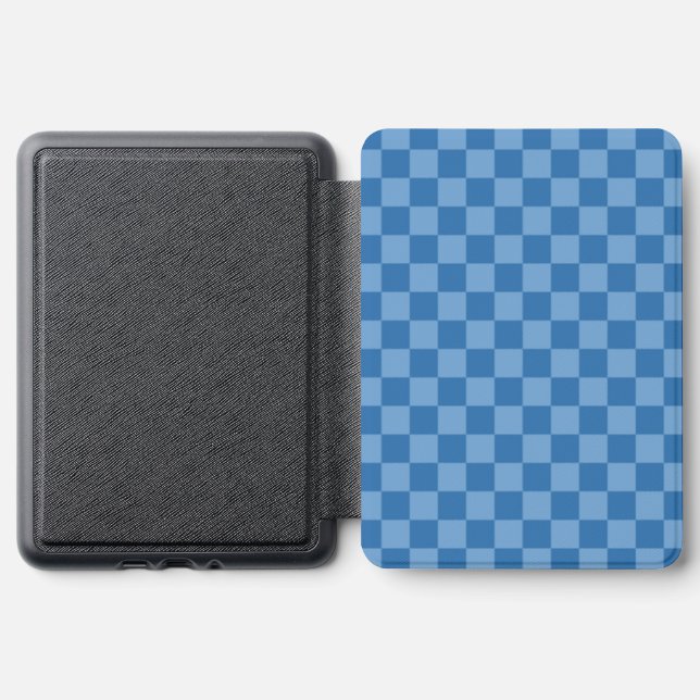 Blue Checkered Pattern Kindle Cover (Exterior)
