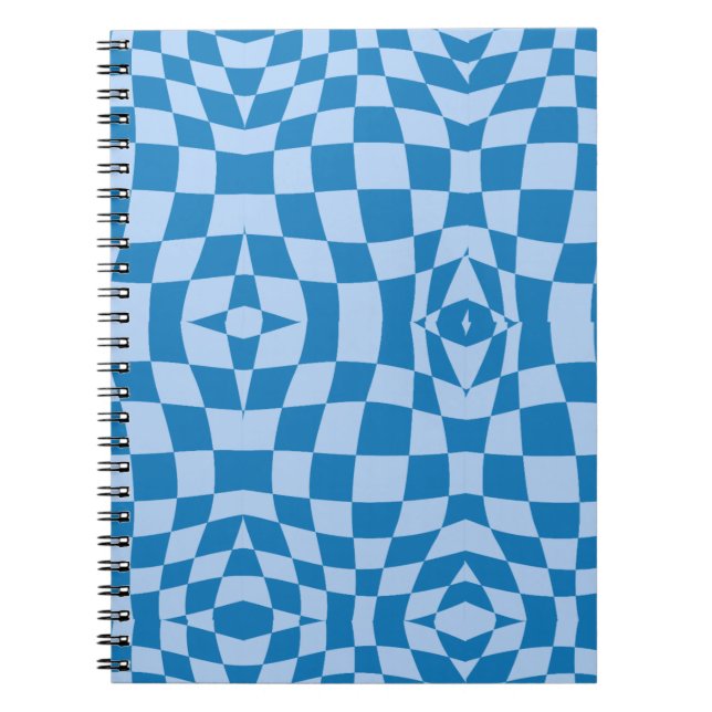 Blue Checkered Pattern Notebook (Front)