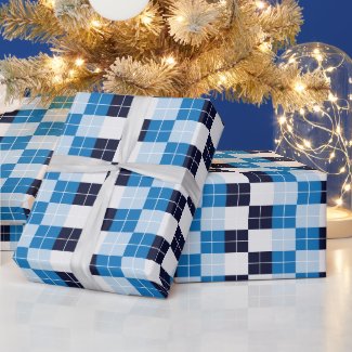 Blue Checkered Plaid Pattern