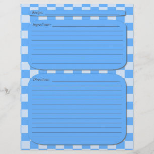 Blue checkered recipe page