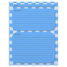 Blue checkered recipe page