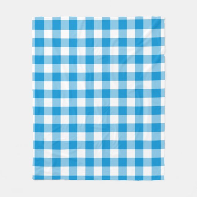 Blue Checkered Square Seamless Pattern  Fleece Blanket (Front)