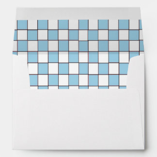 Blue checkered tablecloth Baby Q BBQ pattern Envelope