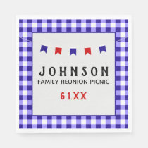 Blue Checkered Tablecloth Summer Picnic Party Napkins