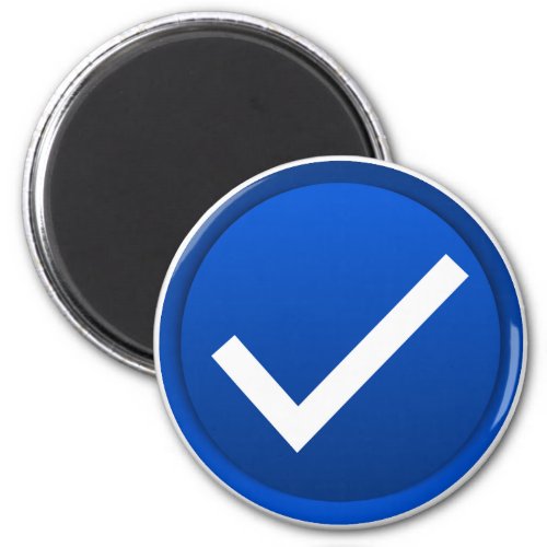 Blue Checkmark Symbol Magnet