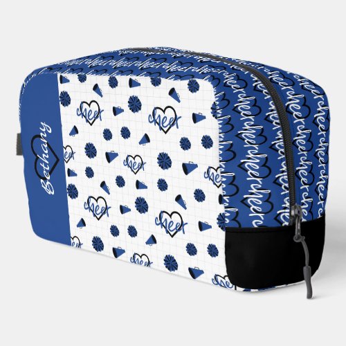 Blue Cheer Hearts Pom Poms Megaphone Pattern Dopp Kit