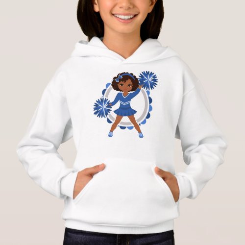 Blue Cheerleader African American  _ Cute Cheer Hoodie