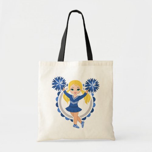 Blue Cheerleader Blond _ Cute Cheer Tote Bag