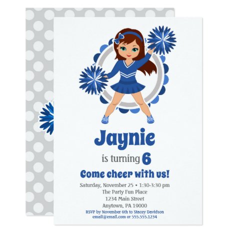 Cheerleader Birthday Invitations