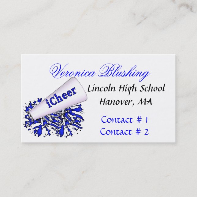 Blue Cheerleader Business / Calling Card (Front)