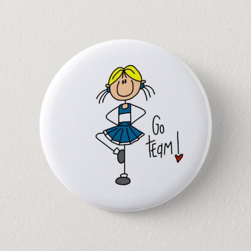 Blue Cheerleader Button