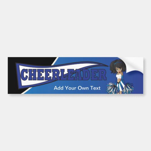 Blue Cheerleader Cheer Girl Bumper Sticker