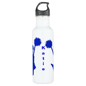 Blue Cheerleader Custom Water Bottle by Hannahscloset at Zazzle