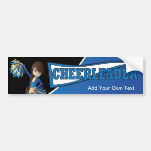 Blue Cheerleader Diva Girl Bumper Sticker