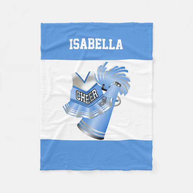 Blue Cheerleader Fleece Blanket (Front)