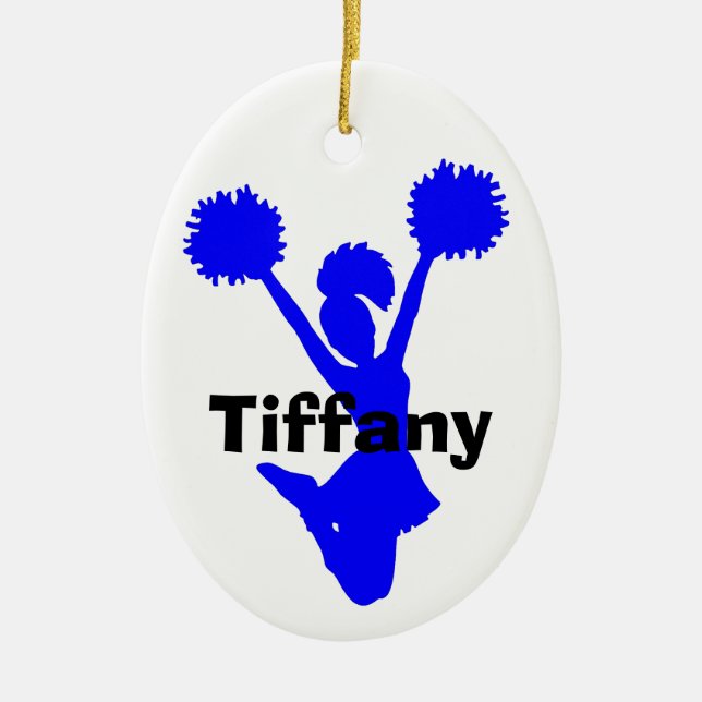 Blue Cheerleader Ornament (Front)