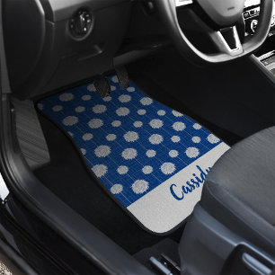 Blue Cheerleader Pom Pom Pattern Car Floor Mat