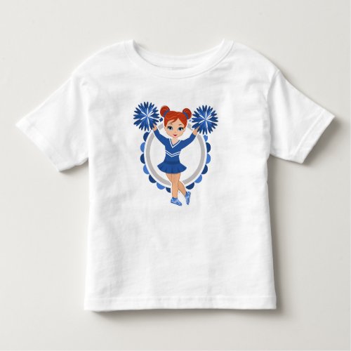 Blue Cheerleader Redhead _ Cute Cheer Toddler T_shirt