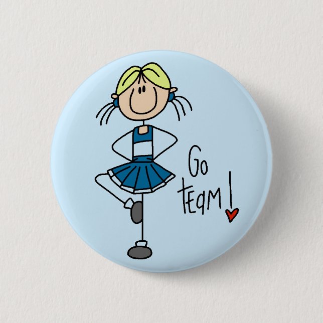 Blue Cheerleader Tshirts and Gifts Pinback Button (Front)