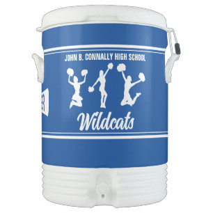 Blue Cheerleading Squad Custom High School Beverage Cooler