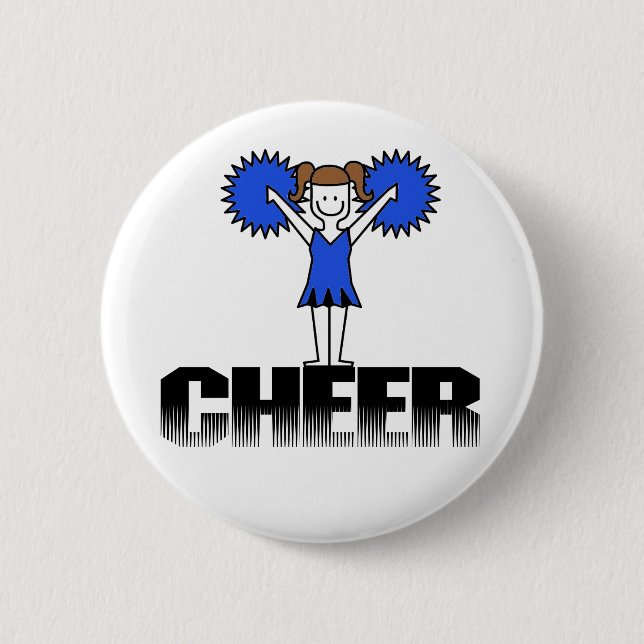 Blue Cheerleading T-shirts and Gifts Pinback Button (Front)