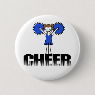 Blue Cheerleading T-shirts and Gifts Pinback Button