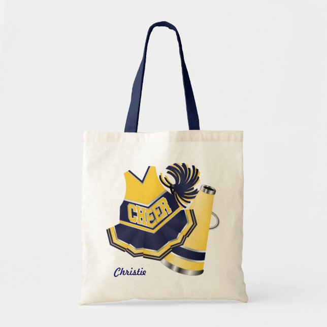 Blue Cheerleading Tote Bag (Front)