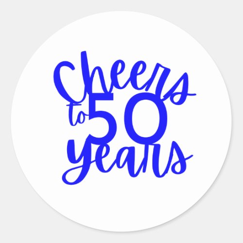 Blue Cheers to 50 Years Sticker