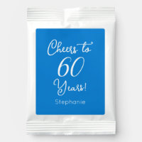 Blue Cheers to 60 Years 60th Birthday Party Favor