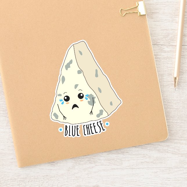 Blue Cheese Funny French Food Pun Sticker (Notebook)