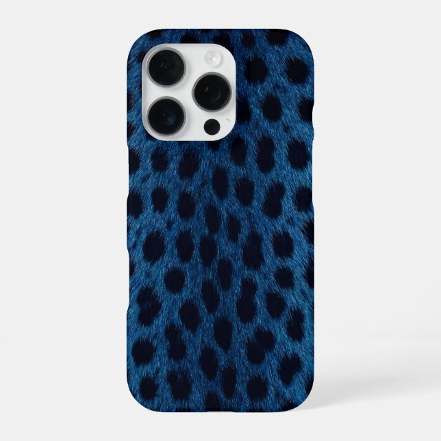 blue cheetah iPhone 16 Pro Max Case (Back)
