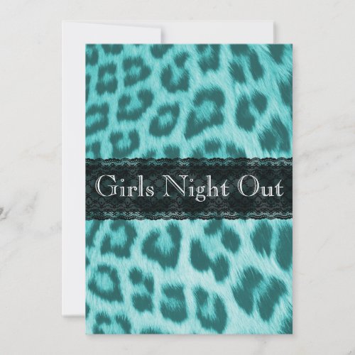 Blue Cheetah Lace Print Bachelorette Party Card