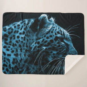 BLUE CHEETAH SHERPA BLANKET