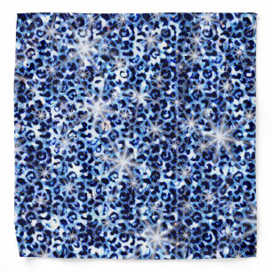 Blue Cheetah Sparkles Bandana