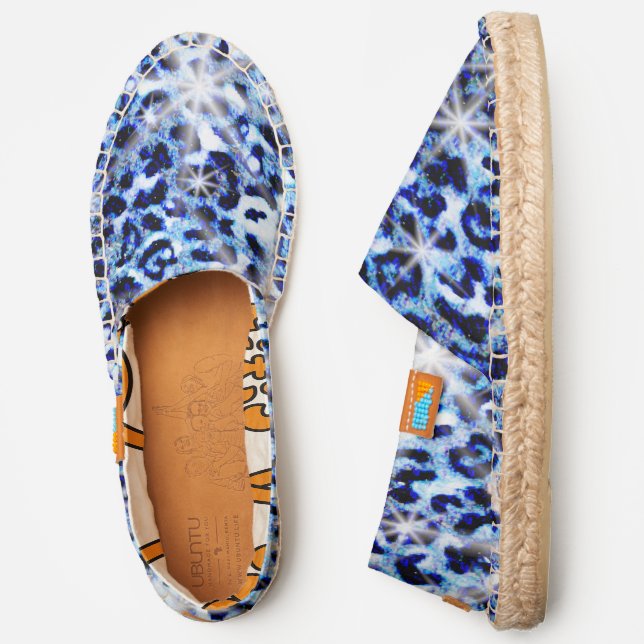 Blue Cheetah Sparkles Espadrilles (Side)