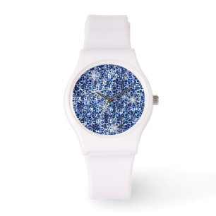 Blue Cheetah Sparkles Watch