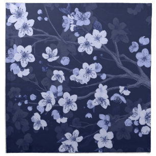Blue Cherry Blossom Cloth Napkin