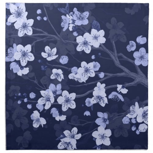 Blue Cherry Blossom Cloth Napkin