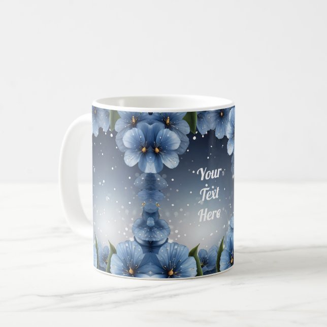 Blue Cherry Blossom Coffee Mug (Front Left)