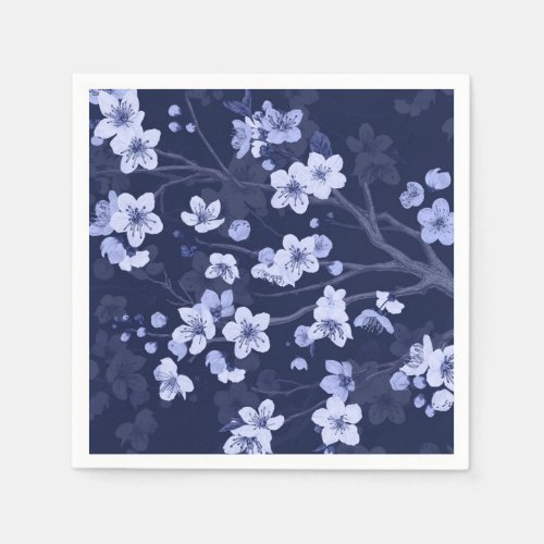 Blue Cherry Blossom Napkins