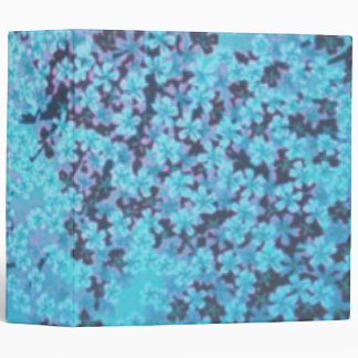 Blue Cherry Blossoms 3 Ring Binder