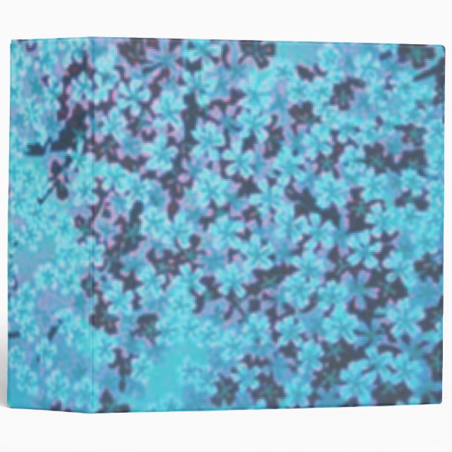 Blue Cherry Blossoms 3 Ring Binder (Front/Spine)