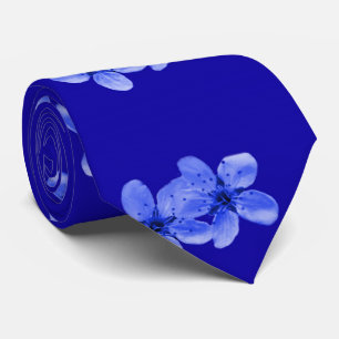 Blue Cherry Blossoms Pattern, Neck Tie