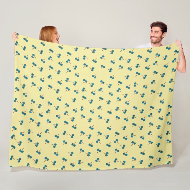 Blue Cherry Fleece Blanket (In Situ)