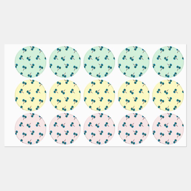 Blue Cherry Labels (Sheet)