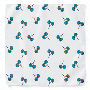 Blue Cherry Pattern Bandana