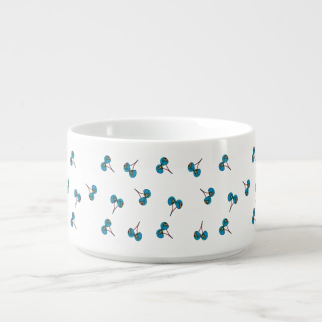 Blue Cherry Pattern Bowl (Center)