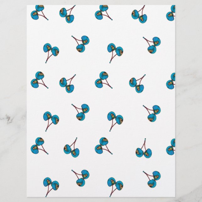 Blue Cherry Pattern Flyer (Front)